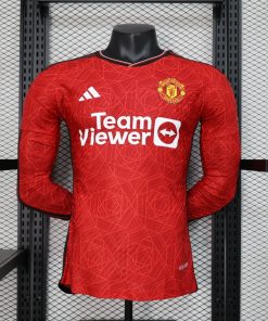 2023/2024 Long Sleeve Player Version Manchester United Home Football Shirt Thai Quality