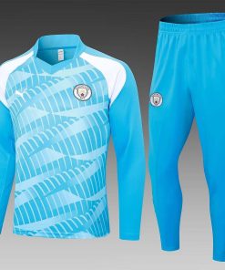 2023/2024 Manchester City Half-Pull Training Suit blue Football Shirt  Thai Quality Set