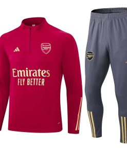 2023/2024 Arsenal Half-Pull Training Suit Red Football Shirt Thai Quality Set