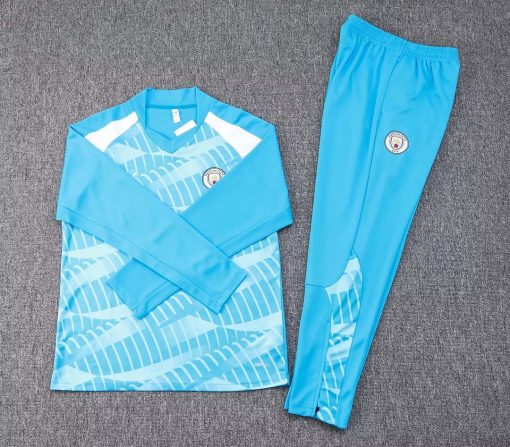 2023/2024 Manchester City Half-Pull Training Suit blue Football Shirt  Thai Quality Set