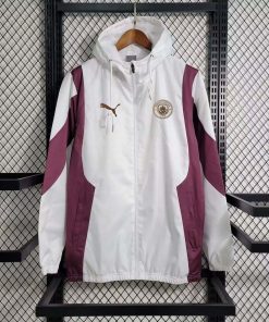 2023/2024 Manchester City Jersey Windbreaker White and purple