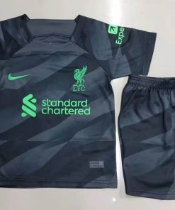 2023/2024 Liverpool Goalkeeper Black Soccer Jersey  Thai Quality Kids Size