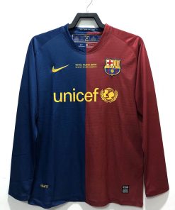 2008/2009 Retro Long Sleeve Barcelona Football Shirt Home Champions League  Thai Quality