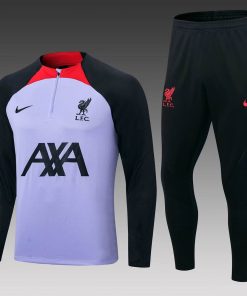 2022/2023 Liverpool Half-Pull Training Suit Purple Jersey Thai Quality Set