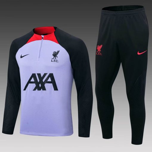 2022/2023 Liverpool Half-Pull Training Suit Purple Jersey Thai Quality Set