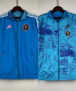 2023/2024 Inter Miami Reversible Windbreaker Blue Soccer Jersey  Thai Quality