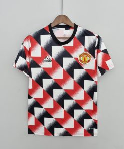 2022/2023 Manchester United Training Suit Red White Black Geometric Pattern Thai Quality