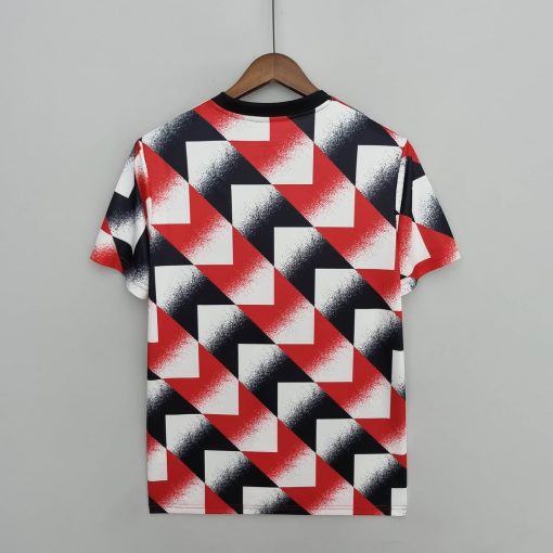 2022/2023 Manchester United Training Suit Red White Black Geometric Pattern Thai Quality