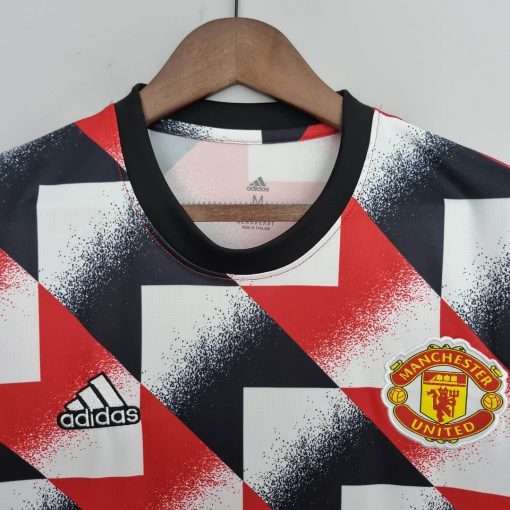 2022/2023 Manchester United Training Suit Red White Black Geometric Pattern Thai Quality