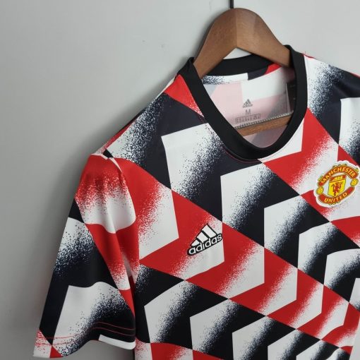 2022/2023 Manchester United Training Suit Red White Black Geometric Pattern Thai Quality