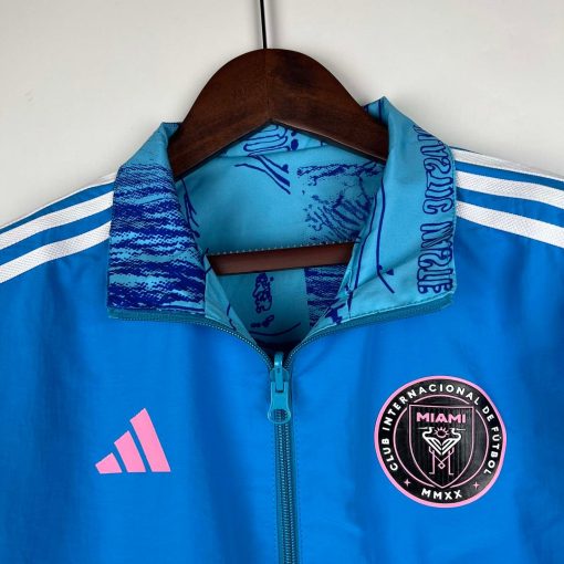 2023/2024 Inter Miami Reversible Windbreaker Blue Soccer Jersey  Thai Quality