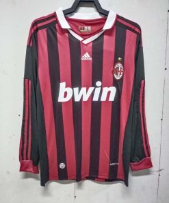 2009/2010 Retro Long Sleeve AC Milan Home Football Shirt Thai Quality