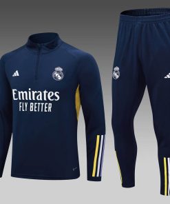 2023/2024 Real Madrid Half-Pull Training Suit Blue Set