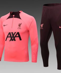 2022/2023 Liverpool Half-Pull Training Suit Pink Jersey  Thai Quality Set