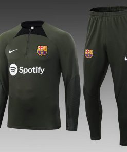 2023/2024 Barcelona Half-Pull Training Suit Dark Blue Jersey Set