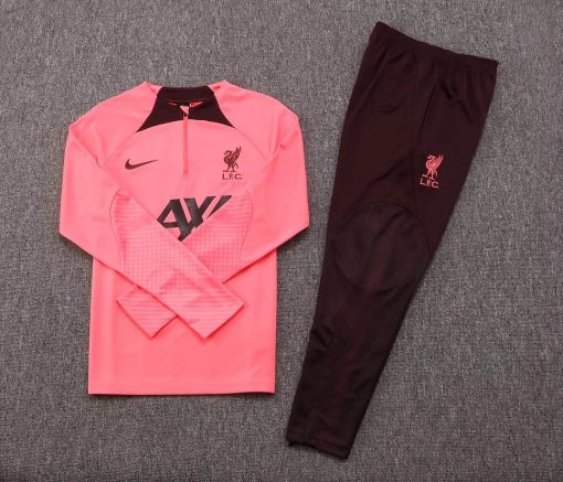 2022/2023 Liverpool Half-Pull Training Suit Pink Jersey  Thai Quality Set