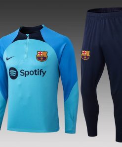 2022/2023 Barcelona Half-Pull Training Suit Blue Jersey Set