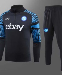 2023-2024 Napoli Half-Pull Training Suit Dark blue Football Shirt  Thai Quality Set