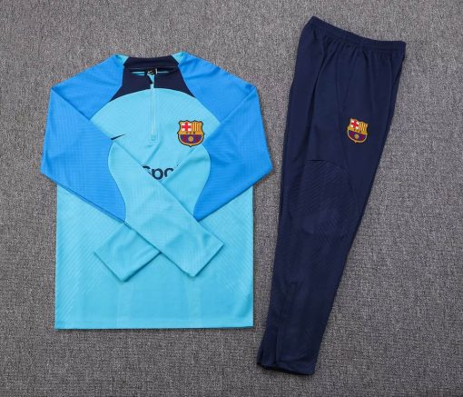 2022/2023 Barcelona Half-Pull Training Suit Blue Jersey Set