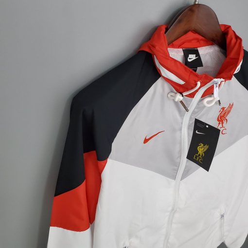 2021/2022 Liverpool Windbreaker （White-Black-Red） Soccer Jersey  Thai Quality