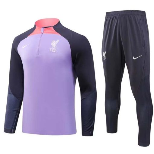 2023 Liverpool Half-Pull Training Suit Purple Jersey  Thai Quality Set