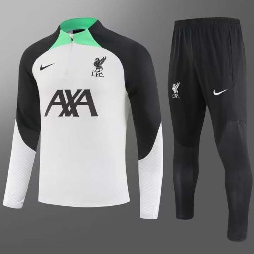 2023/2024 Liverpool Half-Pull Training Suit Gray-white Jersey  Thai Quality Set