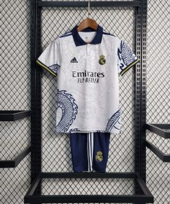 2022/2023 Real Madrid Chinese Dragon Football Shirt White Kids Size