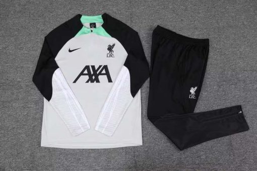 2023/2024 Liverpool Half-Pull Training Suit Gray-white Jersey  Thai Quality Set