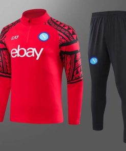 2023-2024 Napoli Half-Pull Training Suit Red Football Shirt Thai Quality Set