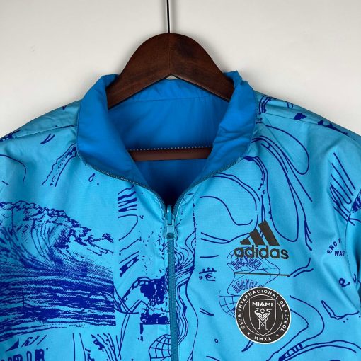 2023/2024 Inter Miami Reversible Windbreaker Blue Soccer Jersey  Thai Quality