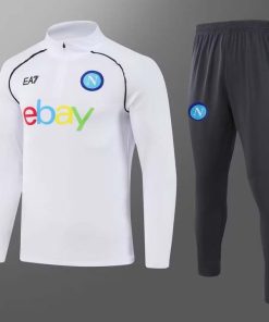 2023-2024 Napoli Half-Pull Training Suit White Football Shirt  Thai Quality Set