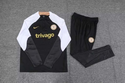 2023/2024 Chelsea Half-Pull Training Suit Black Football Shirt Thai Quality Set