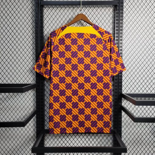 2022/2023 Barcelona Training Wear Striped Plaid Jersey