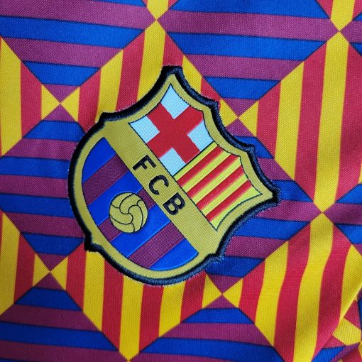 2022/2023 Barcelona Training Wear Striped Plaid Jersey