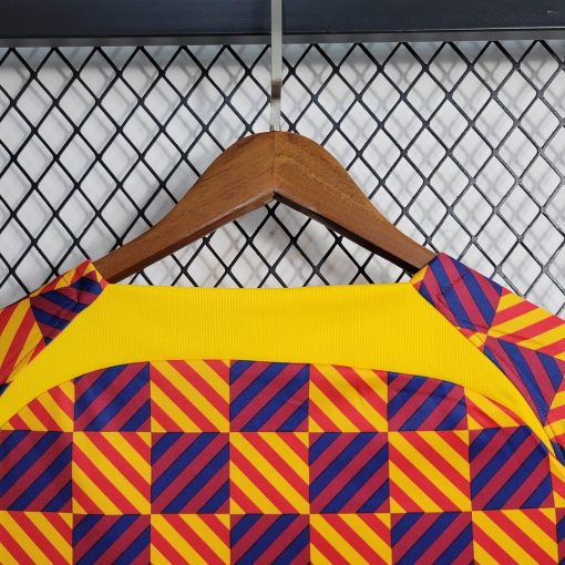 2022/2023 Barcelona Training Wear Striped Plaid Jersey