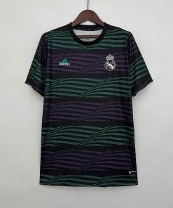 2023/2024 Real Madrid Training Wear Green And Purple Stripes Football Shirt