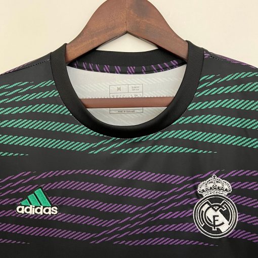 2023/2024 Real Madrid Training Wear Green And Purple Stripes Football Shirt