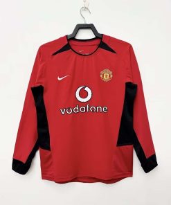 2002-2004 Retro Long Sleeve Manchester United Home Football Shirt  Thai Quality