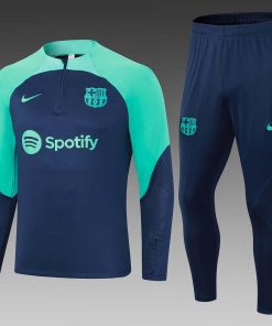 2023/2024 Barcelona Half-Pull Training Suit Royal blue Jersey Set