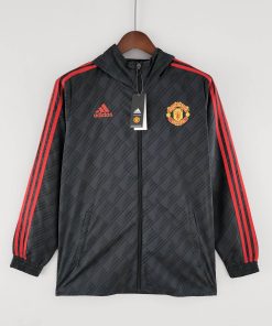 2022/2023 Manchester United Windbreaker Black Red Edge