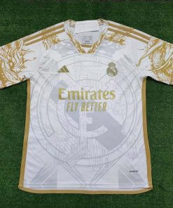 2023/2024 Real Madrid Golden white dragon Special Edition Football ShirtThai Quality