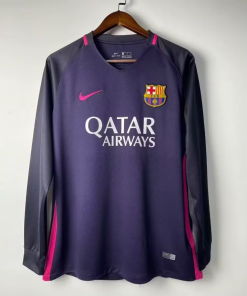 2016/2017 Retro Long Sleeve Barcelona Away Football Shirt  Thai Quality