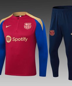 2023/2024 Barcelona Half-Pull Training Suit Red-blue Jersey Set