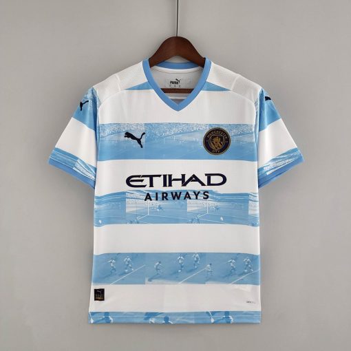 2022/2023 Manchester City Football Shirt Blue And White  Thai Quality