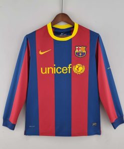 2010/2011 Retro Long Sleeve Barcelona Home Football Shirt Thai Quality