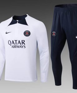 2022/2023 Psg Paris Saint-Germain Half-Pull Training Suit White Set