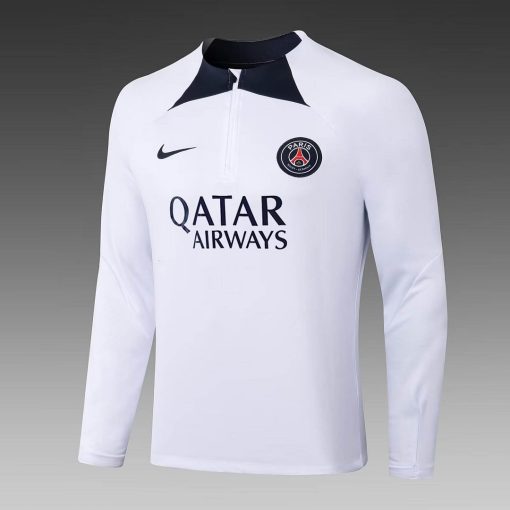 2022/2023 Psg Paris Saint-Germain Half-Pull Training Suit White Set