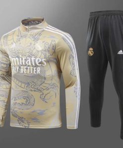 2023/2024 Real Madrid Special Edition Half-Pull Training Suit Yellow Set