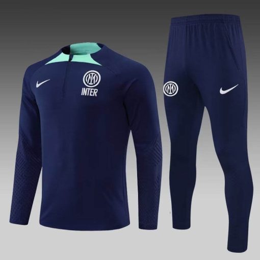 2022/2023 Internazionale Milan Half-Pull Training Suit Royal Blue Football Jersey  Thai Quality Set