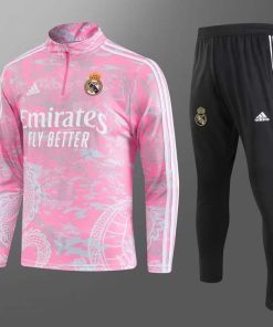 2023/2024 Real Madrid Special Edition Half-Pull Training Suit Pink Set